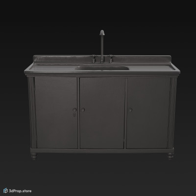 3D model of kitchen sink, from 1960.