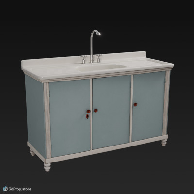 3D model of kitchen sink, from 1960.