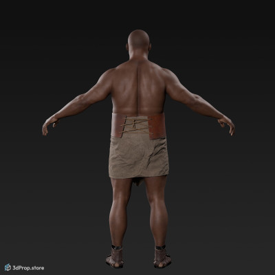 3D scan of a standing unequipped gladiator man in an A pose from AD 30, Roman Empire, Europe.