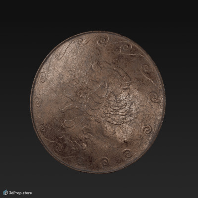 3D scan of a bronze shield of a gladiator from the Roman Empire.