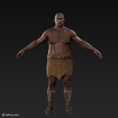 3D model of a man in an A pose with base clothes from AD 30, Roman Empire, Europe.