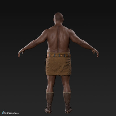 3D model of a man in an A pose with base clothes from AD 30, Roman Empire, Europe.