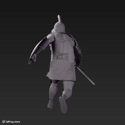 3D scan of a gladiator man from AD 30, Ancient Roman Empire.