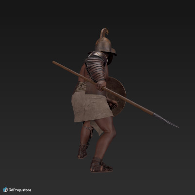 3D scan of a gladiator man from AD 30, Ancient Roman Empire.