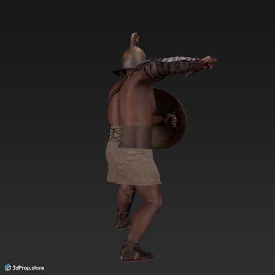 3D scan of a gladiator man from AD 30, Ancient Roman Empire.