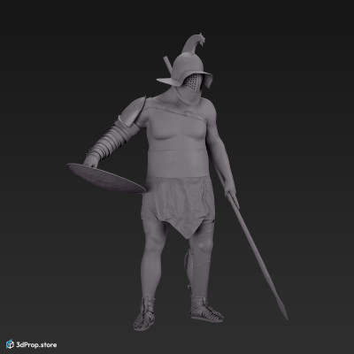 3D scan of a gladiator man from AD 30, Ancient Roman Empire.