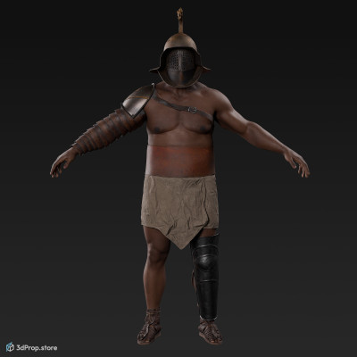 3D scan of a gladiator  man in an A pose from AD 30, Roman Empire, Europe.