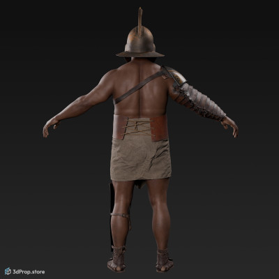 3D scan of a gladiator  man in an A pose from AD 30, Roman Empire, Europe.