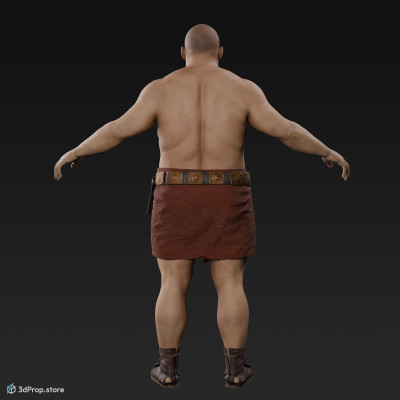 3D scan of a man in an A pose with base clothing from AD 30, Roman Empire, Europe.