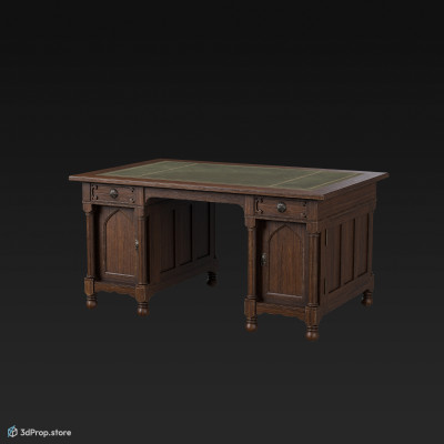 This is an original 3D model of a Mid-Century executive desk from 1950.