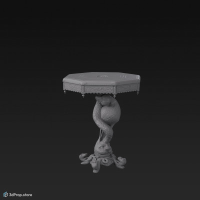 This is an 3D model of an intricately carved burmese table from the 1870s.