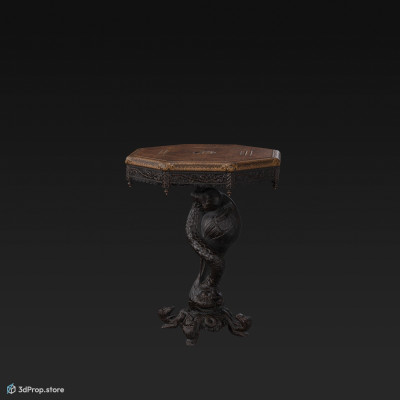 This is an 3D model of an intricately carved burmese table from the 1870s.