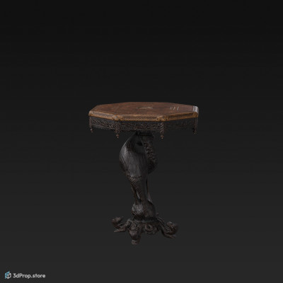 This is an 3D model of an intricately carved burmese table from the 1870s.