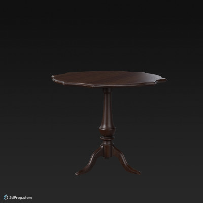This is a 3D model of a chippendale style mahogany table from 1870.