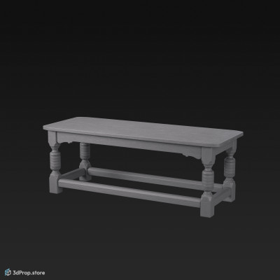 3d model of a reflectory table from the 18th century.