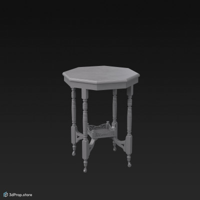 This is a 3D model of an edwardian octagonal table.