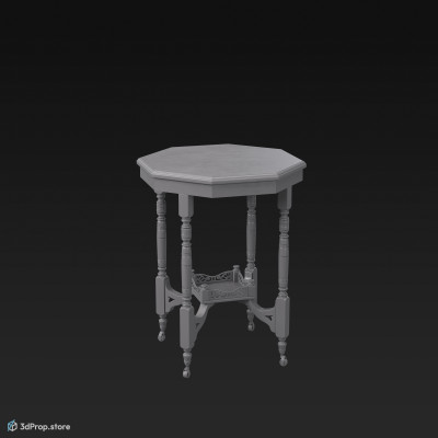 This is a 3D model of an edwardian octagonal table.