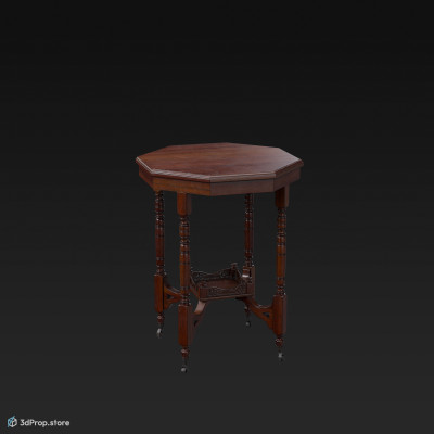 This is a 3D model of an edwardian octagonal table.