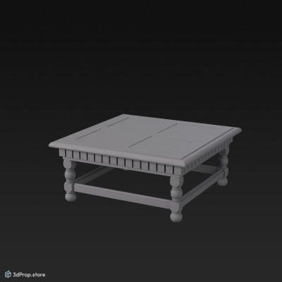 This is a 3D model of a coffee table from 1920s.
