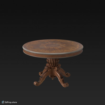 This is a 3D model of a victorian round table from 1837.