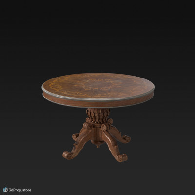 This is a 3D model of a victorian round table from 1837.