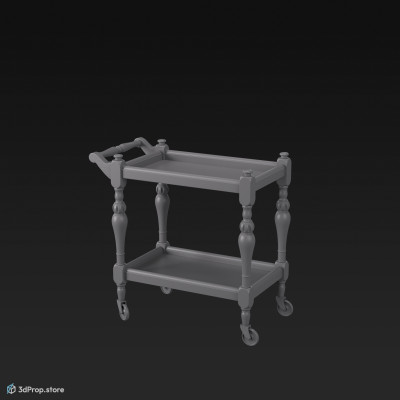 This is a 3D model of a butler trolley from 1930