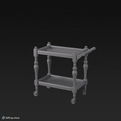 This is a 3D model of a butler trolley from 1930