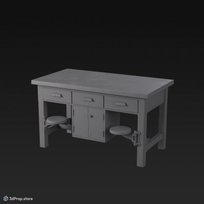3d model of a laboratory workbench.