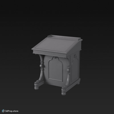 This is a 3D model of a victorian davenport desk from 1873.