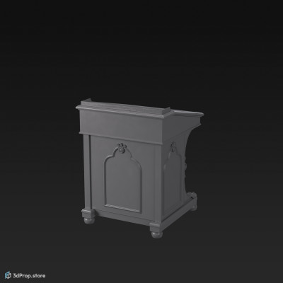 This is a 3D model of a victorian davenport desk from 1873.