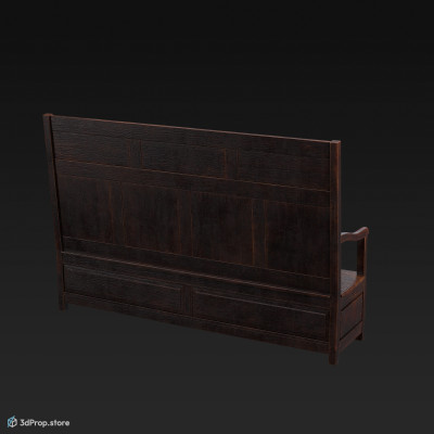 3d model of a an oak settle from the  mid 18th century.