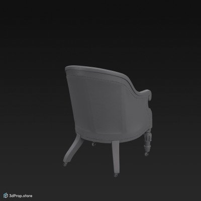 3D model of an antique tub chair.