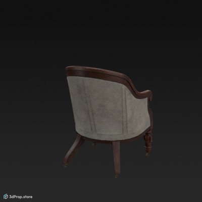 3D model of an antique tub chair.