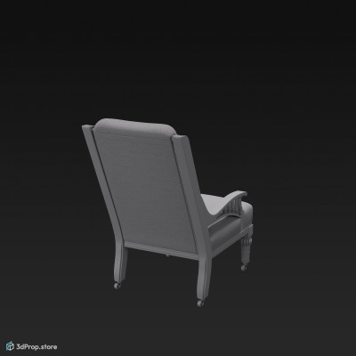 This is a 3D model of an antique armchair.