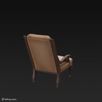 This is a 3D model of an antique armchair.