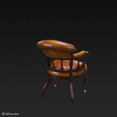 This is a 3D model of a victorian leather armchair from around 1870s.