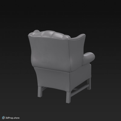 A 3d model of a chesterfield armchair from the United Kingdom from 1950