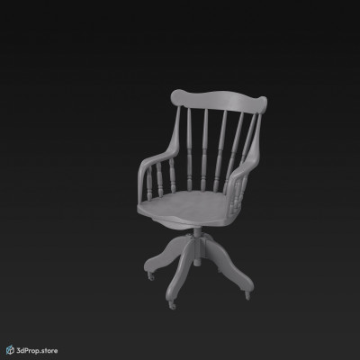 This is a 3D model of an edwardian swivel desk chair from 1910.
