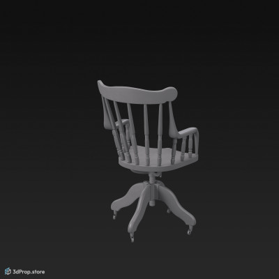 This is a 3D model of an edwardian swivel desk chair from 1910.