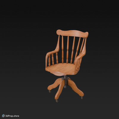This is a 3D model of an edwardian swivel desk chair from 1910.