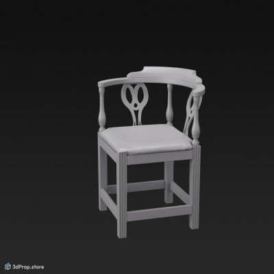 This is a 3D model of a corner chair from 1780.