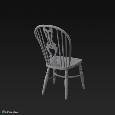 3d model of a georgian side chair