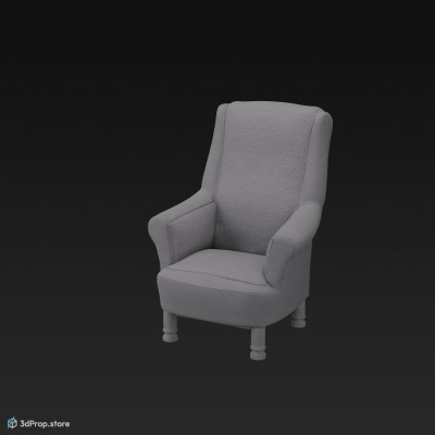 This is a 3D model of a victorian armchair from around 1890.