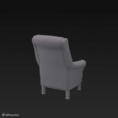 This is a 3D model of a victorian armchair from around 1890.